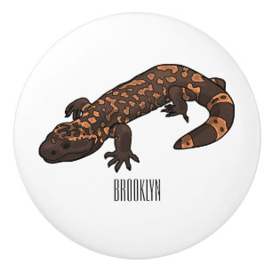 Gila Monster Cartoon Illustration Keramikknauf