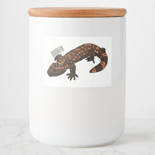 Gila Monster Cartoon Illustration Lebensmitteletikett