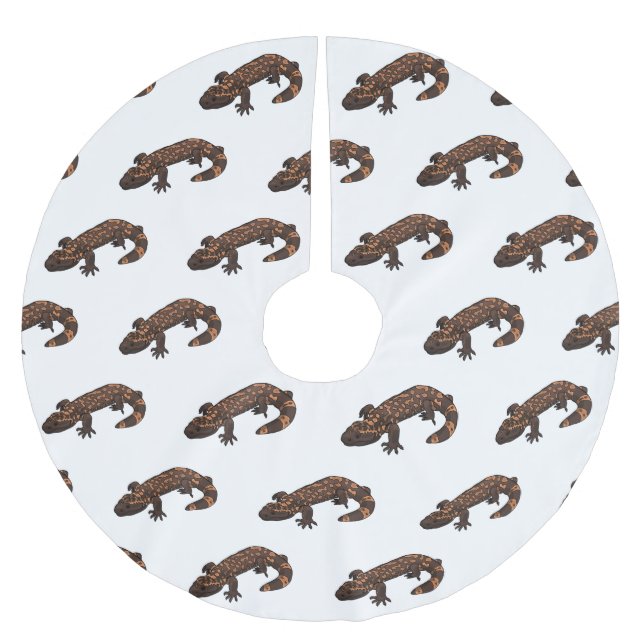 Gila Monster Cartoon Illustration Polyester Weihnachtsbaumdecke (Vorderseite)