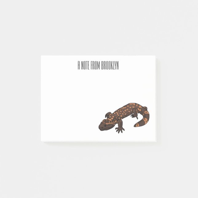 Gila Monster Cartoon Illustration Post-it Klebezettel (Vorderseite)