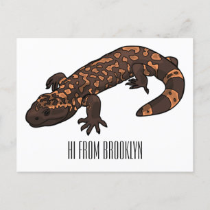 Gila Monster Cartoon Illustration Postkarte
