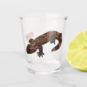 Gila Monster Cartoon Illustration Schnapsglas