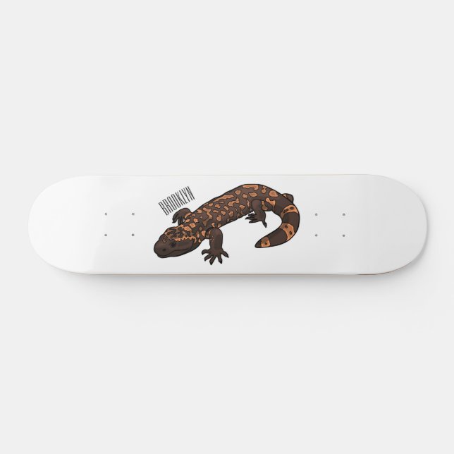 Gila Monster Cartoon Illustration Skateboard (Horizontal)