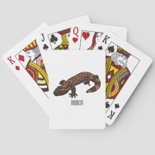 Gila Monster Cartoon Illustration Spielkarten