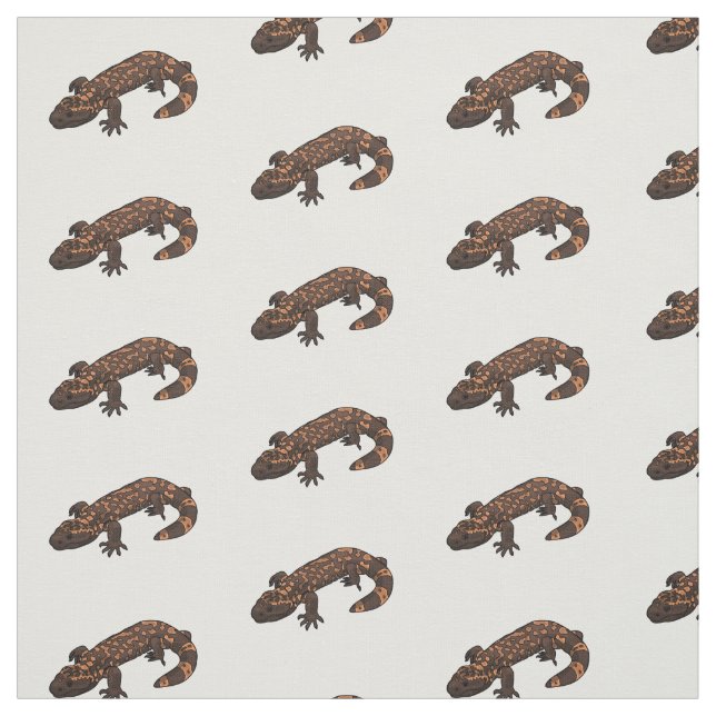 Gila Monster Cartoon Illustration Stoff (Muster)