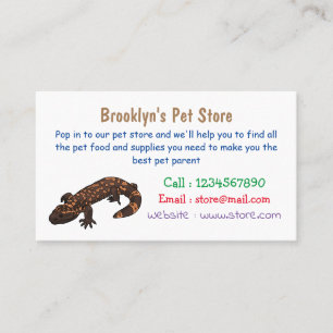 Gila Monster Cartoon Illustration Visitenkarte