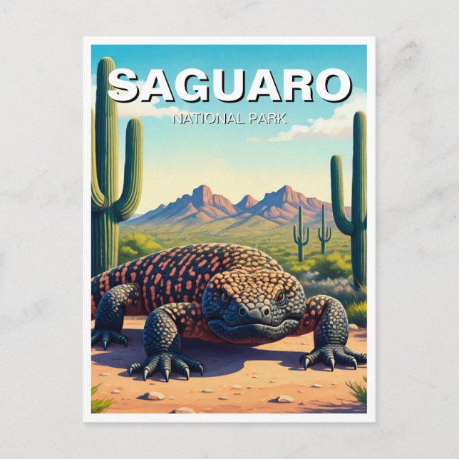 Gila Monster Saguaro Nationalpark Souvenir Postkarte (Vorderseite)