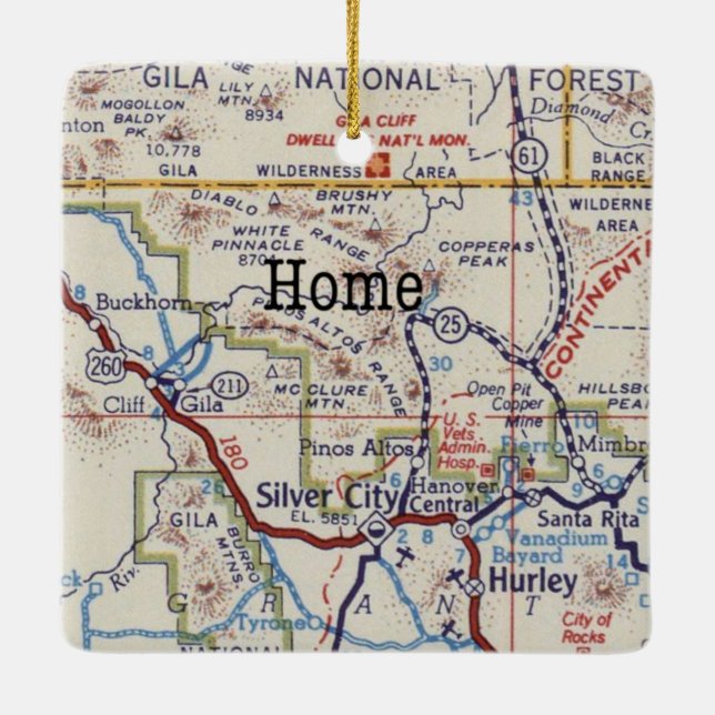 Gila National Forest Silver City Weihnachtsoramen Keramikornament (Rückseite)