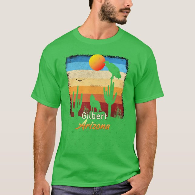 Gilbert Arizona AZ Sunset Coyote Vulture Cactus De T-Shirt (Vorderseite)