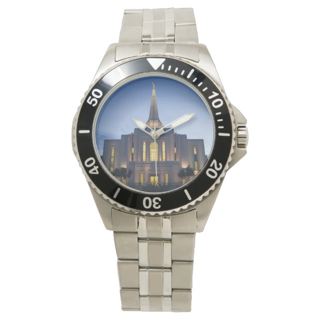 Gilbert Arizona LDS Temple Stainless Steel Watch Armbanduhr (Vorderseite)