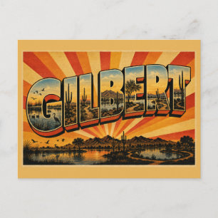 Gilbert Arizona Wüsten-Feuchtgebiet-Oase Kunst Postkarte
