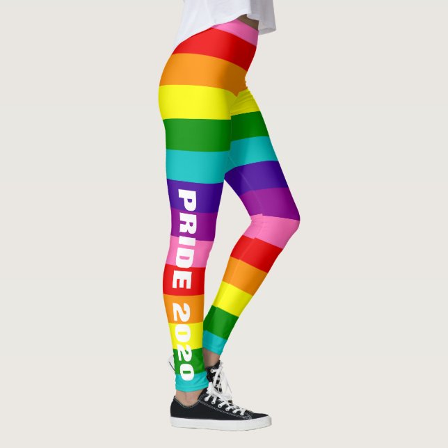 Gilbert Baker Gay Pride Flag Persönlicher Text Leggings (Rechts)