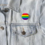 Gilbert Baker Gay Pride Flag Regenbogen Streifen Button<br><div class="desc">Gilbert Baker's originelles Design inklusive der rosa Streifen</div>