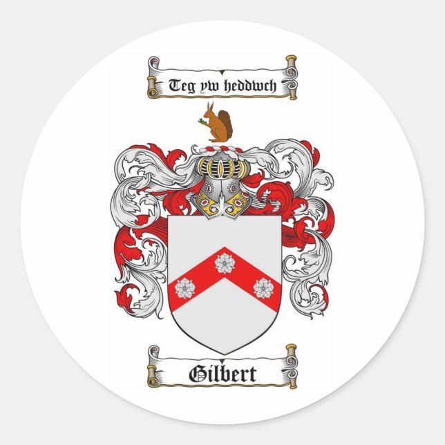 GILBERT FAMILIENWAPPEN - Wappenschuss Runder Aufkleber (Vorderseite)