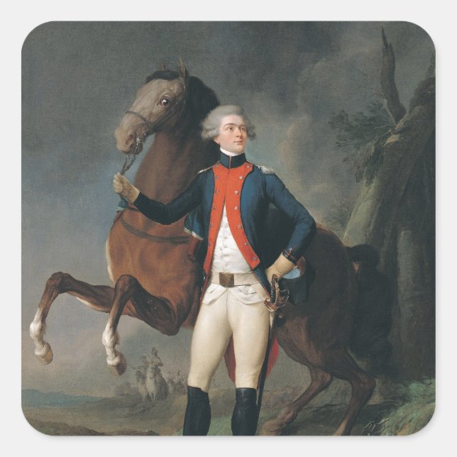 Gilbert Motier Marquis de la Fayette, 1788 Quadratischer Aufkleber (Vorderseite)