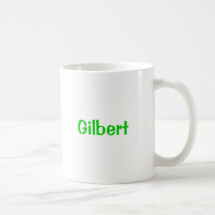 Gilbert Name Becher Grün Text Tasse