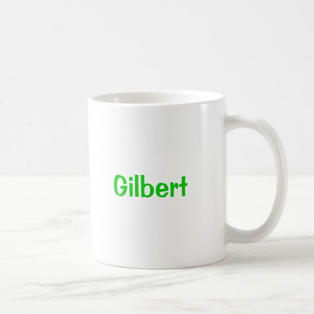 Gilbert Name Tasse Grüner Text (Rechts)