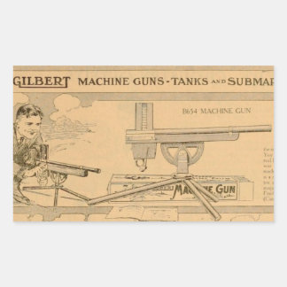 Gilbert Spielzeug-Maschinengewehr 1919 Rechteckiger Aufkleber