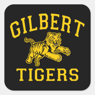 Gilbert Tiger Quadratischer Aufkleber