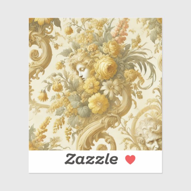 Gilde Gold - Barockblumenkissen Aufkleber (Blatt)