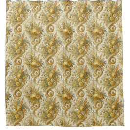 Gilde Gold - Barocke, florale Gotik Duschvorhang