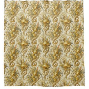 Gilde Gold - Barocke, florale Gotik Duschvorhang