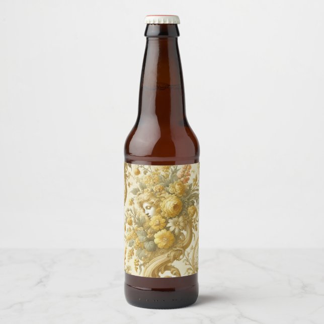 Gilde Gold - Barockfloral Bierflaschenetikett (Vorderseite)
