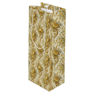 Gilde Gold - Barockfloral Geschenktüte Für Weinflaschen