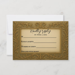 Gilde in Gold Wedding RSVP Card