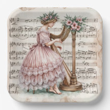 Gilded Age Harpist für Notenmusik