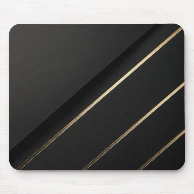 Gilded Alignment — Minimalist Black & Gold Mousepad (Vorne)