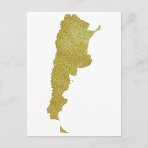 Gilded Argentina Map - Argentinien Dorada Postkarte