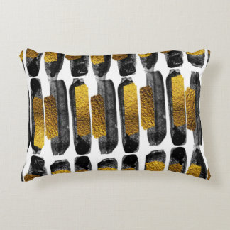 Gilded Artistry: Black & Gold Abstrakt Dekokissen