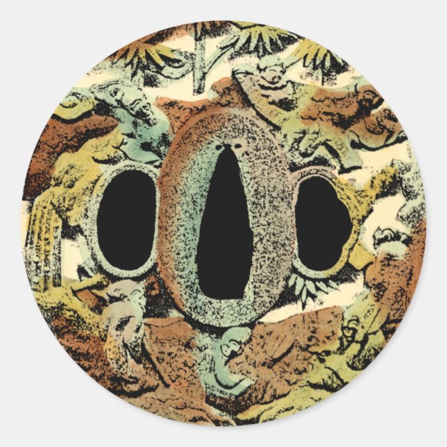 Gilded Asian Medallion von Vision Studio Runder Aufkleber (Vorderseite)