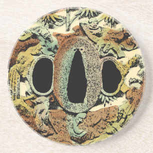 Gilded Asian Medallion von Vision Studio Sandstein Untersetzer