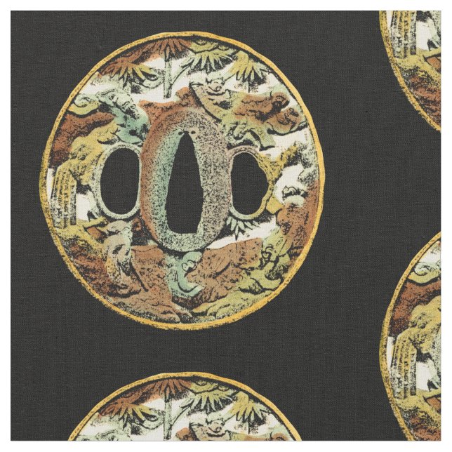 Gilded Asian Medallion von Vision Studio Stoff (Nahaufnahme)