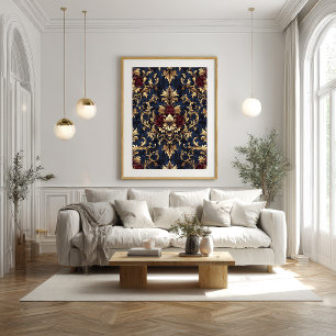 Gilded Baroque Floral Wirbel Poster