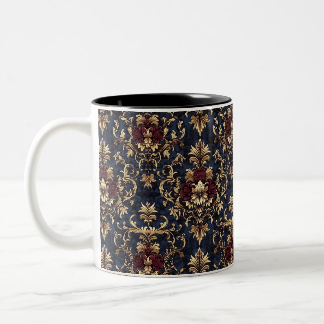 Gilded Baroque Floral Wirbel Zweifarbige Tasse (Links)