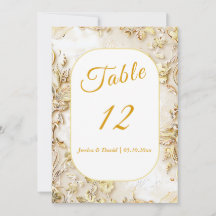Gilded Bloom Classic Wedding Tischnummer