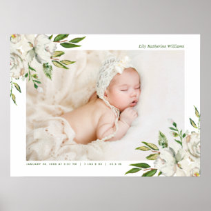 Gilded Blooms Baby Foto Keepake Poster
