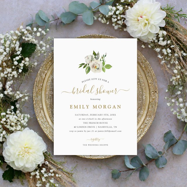 Gilded Blooms Bridal Dusche Einladung (Von Creator hochgeladen)