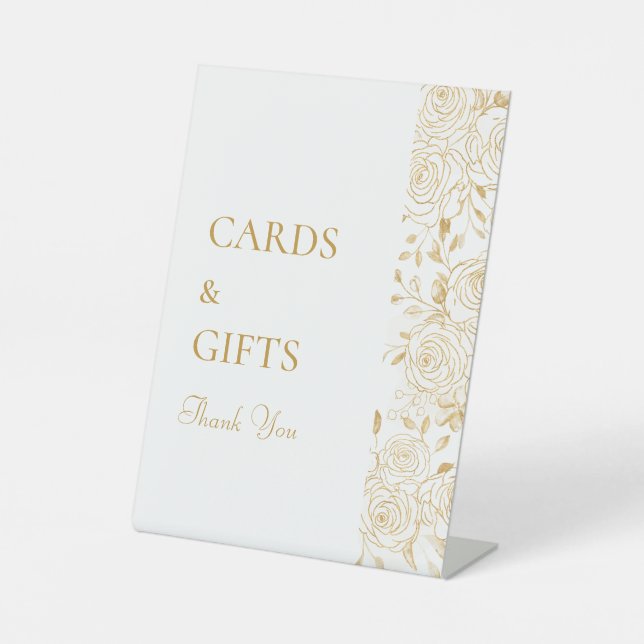 GILDED Blooms Card & Giftzeichen Sockelschild (Vorderseite)