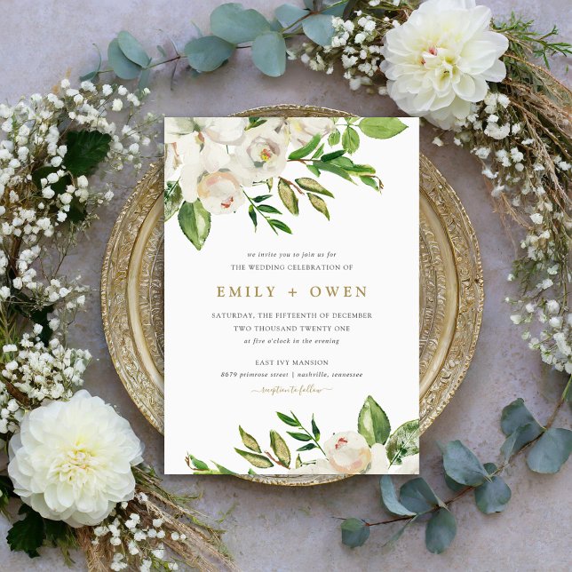 Gilded Blooms Hochzeitseinladung Einladung (Von Creator hochgeladen)