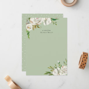 Gilded Blooms Monogram Stationery Note Card Mitteilungskarte