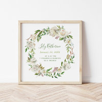 Gilded Blooms Personalisiert Baby Birth Stats