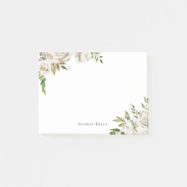 Gilded Blooms Personalisiert Mit Monogramm Post-it Klebezettel (Vorderseite)