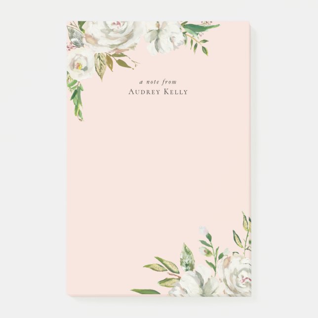 Gilded Blooms Personalisiert Mit Monogramm Post-it Klebezettel (Vorderseite)