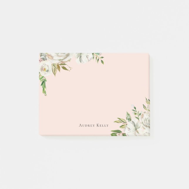 Gilded Blooms Personalisiert Mit Monogramm Post-it Klebezettel (Vorderseite)