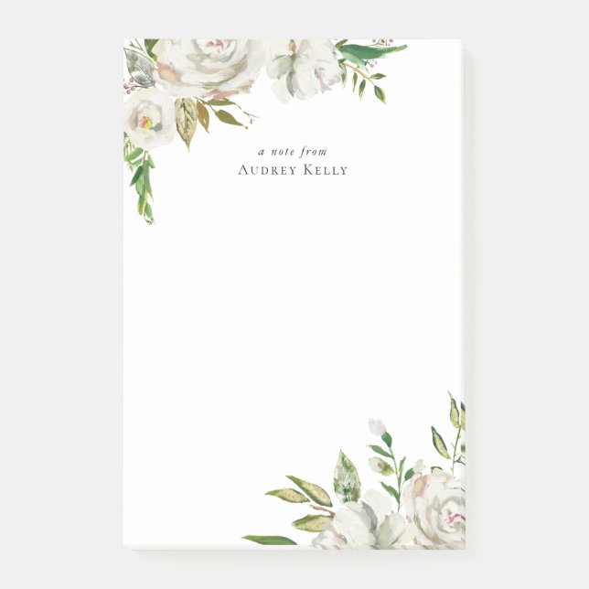 Gilded Blooms Personalisiert Mit Monogramm Post-it Klebezettel (Vorderseite)