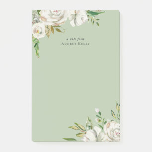 Gilded Blooms Personalisiert Mit Monogramm Post-it Klebezettel